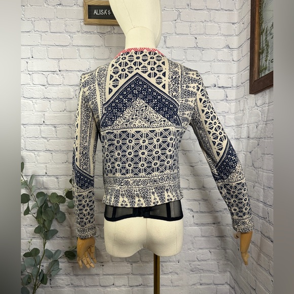 Lucky Brand Lotus Bandana Aztec Knit Cardigan - Picture 4 of 7